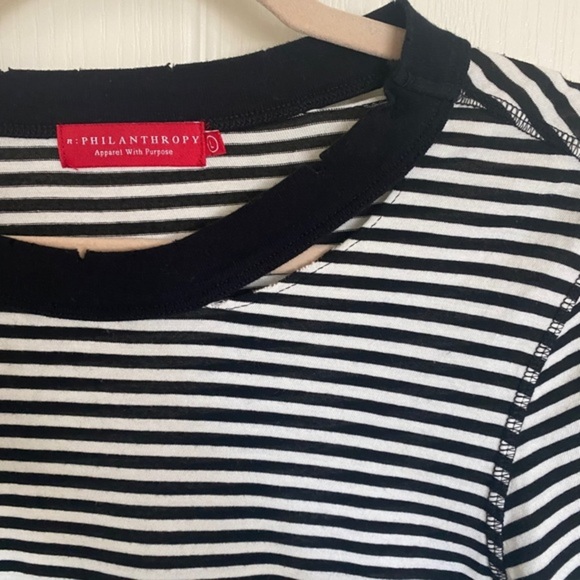 N. Philanthropy Distressed Stripe T-Shirt Dress - Picture 3 of 7